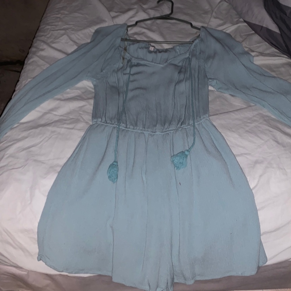 light blue romper